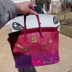 Hermes strassed 35 Birkin one of a kind Paris Hilton